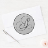 Silver Formal Wedding Monogram A Siegel Stickers (Umschlag)