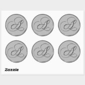 Silver Formal Wedding Monogram A Siegel Stickers (Blatt)