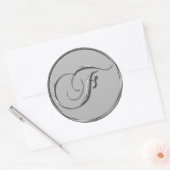 Silver Formal Wedding Monogram F Siegel Sticker (Umschlag)