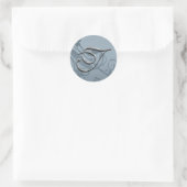 Silver Formal Wedding Monogram T Siegel Runder Aufkleber (Tasche)