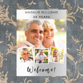 Silver Foto Collage Geburtstagsfeier willkommen Poster