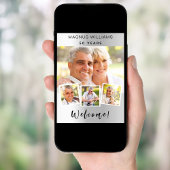 Silver Foto Collage Geburtstagsfeier willkommen Poster