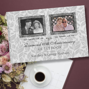 Silver Foto Diamond Jubiläum Floral Gästebuch