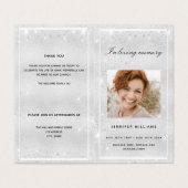 Silver Foto Glitzer Glitzern Beerdigungsprogramm (Außenseite Aufgefaltet)