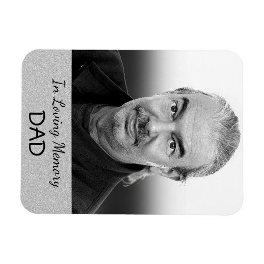 Silver Foto Magnet für Vater oder Großvater (Horizontal)