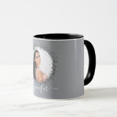Silver Foto Namensskript glamourös Tasse (VorderseiteRechts)