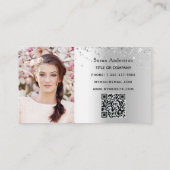 Silver Foto QR Code Schönheitssalon Visitenkarte (Rückseite)