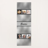 Silver Foto Sortiername elegantes Skript Yogamatte (Rückseite)