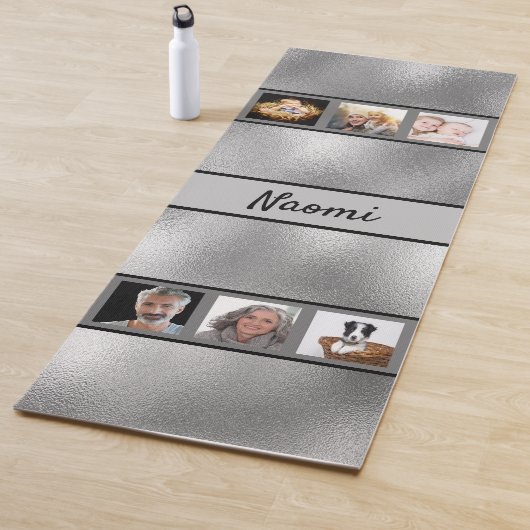 Silver Foto Sortiername elegantes Skript Yogamatte (Beispiel)