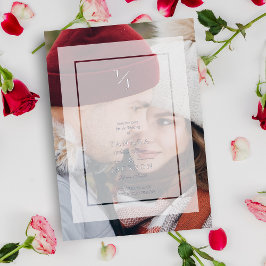 Silver Foto Wedding Vellum Transparency Initials Folieneinladung