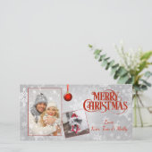 Silver Foto Weihnachtskarte Feiertagskarte (Stehend Vorderseite)