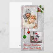 Silver Foto Weihnachtskarte Feiertagskarte (Vorne/Hinten)