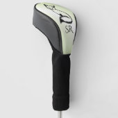 Silver Fox auf Grün Golf Headcover (angewinkelt)