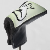 Silver Fox auf Grün Golf Headcover (3/4 Vorderseite)