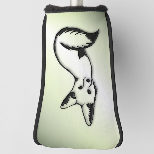 Silver Fox auf Grün Golf Headcover (Rotieren 90)