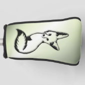 Silver Fox auf Grün Golf Headcover (Vorderseite)