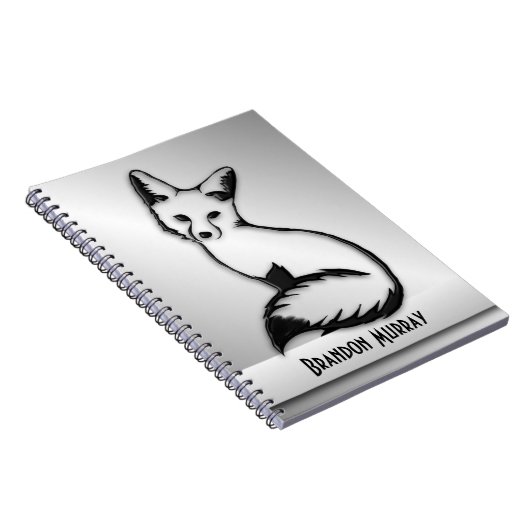 Silver Fox Benutzerdefinierter Text Notizblock (Rechte Seite)