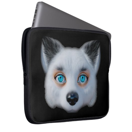 Silver Fox Blue Eye Klassiker Autoaufkleber Laptopschutzhülle (Vorne Rechts)