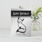 Silver Fox Geburtstagsparty Einladung (Stehend Vorderseite)