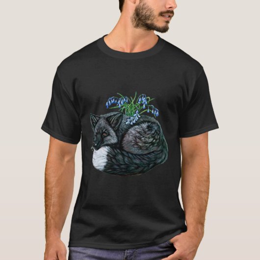 Silver Fox mit Bluebells T - Shirt (Vorderseite)