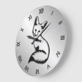 Silver Fox Roman Numeral Große Wanduhr (Winkel)