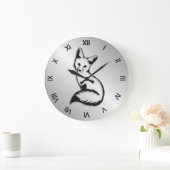 Silver Fox Roman Numeral Große Wanduhr (Zuhause)