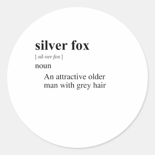 SILVER FOX RUNDER AUFKLEBER (Vorderseite)