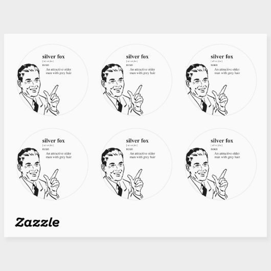 SILVER FOX RUNDER AUFKLEBER (Blatt)