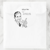 SILVER FOX RUNDER AUFKLEBER (Tasche)