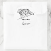 SILVER FOX RUNDER AUFKLEBER (Tasche)