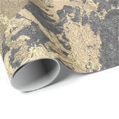 Silver Foxier Gold Marmor Shiny Metallic Strokes Geschenkpapier (Rolleneckpunkt)
