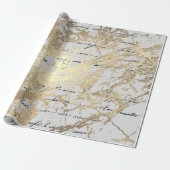 Silver Foxier Gold Script Shiny Metallic Black Geschenkpapier (Ungerollt)