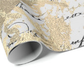 Silver Foxier Gold Script Shiny Metallic Black Geschenkpapier (Rolleneckpunkt)