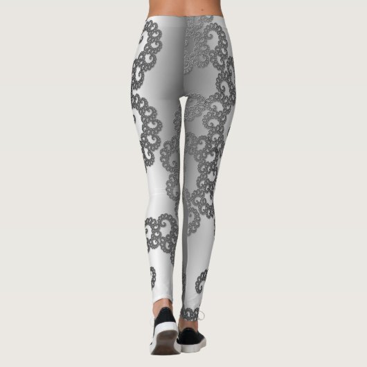 Silver Fraktal Art #1 Mama Leggings (Rückseite)