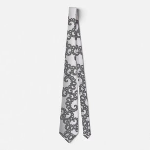 Silver Fraktal Art Neck Tie Krawatte