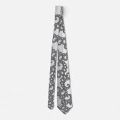 Silver Fraktal Art Neck Tie Krawatte (Rückseite)