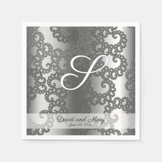 Silver Fraktal Wedkin Napkin Serviette (Vorderseite)