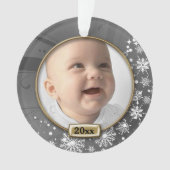 Silver Frame Baby's 1. Weihnachten Ornament (Vorderseite)