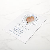 Silver Frame Blue Bow Tauffolie Danke Karte (Gedreht)