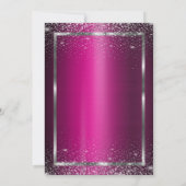 Silver Frame Confetti Balloons Lila Rente Einladung (Rückseite)