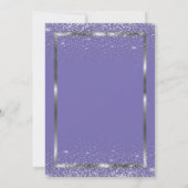 Silver Frame Confetti Balloons Violet Retirement Einladung (Rückseite)