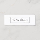 Silver Frame / Cursive Typografie Mini Visitenkarte (Vorderseite)