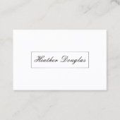 Silver Frame / Cursive Typografie Visitenkarte (Vorderseite)