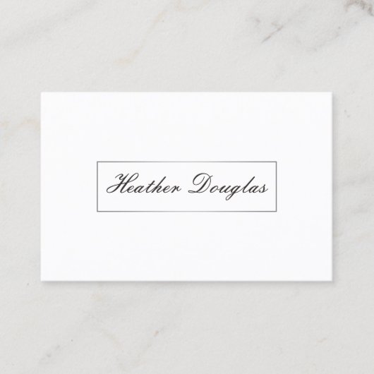 Silver Frame / Cursive Typografie Visitenkarte (Vorderseite)