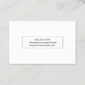 Silver Frame / Cursive Typografie Visitenkarte (Rückseite)