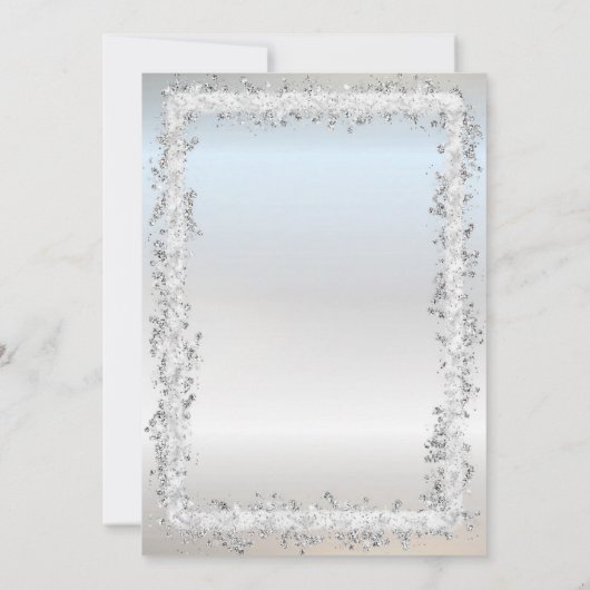 Silver Frame Eiffel Tower Silver Quinceanera Einladung (Rückseite)