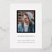 Silver Frame Foto Abschluss Announccard Folieneinladung (Rückseite)