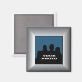 Silver Frame Foto Magnet Vorlage (Vorderseite/Rückseite)