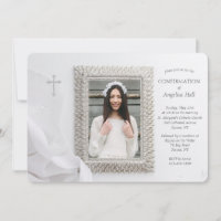 Silver Frame Foto Religiöse Einladung
