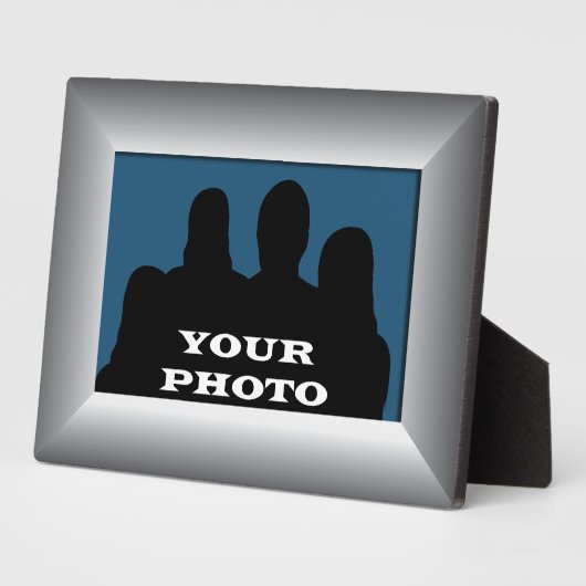 Silver Frame Ihr Foto 5 x 7 Horizontal Fotoplatte (Seite)